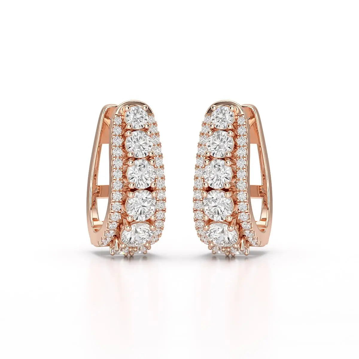 2.71 CT Lab Diamond Round Cut Hoop Earrings Jama Jewels