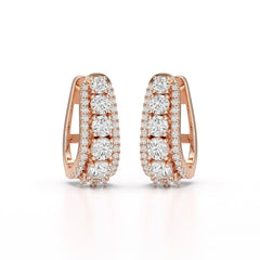 2.71 CT Lab Diamond Round Cut Hoop Earrings Jama Jewels