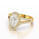2.78 CT Lab Diamond Pear Cut Halo Ring