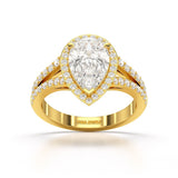 2.78 CT Lab Diamond Pear Cut Halo Ring