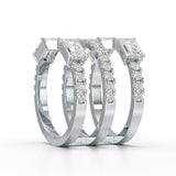 2.83 CT Three Layer Emerald Cut Lab Diamond Ring
