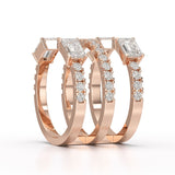 2.83 CT Three Layer Emerald Cut Lab Diamond Ring