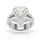 2.85 CT Lab Diamond Heart Shaped Halo Ring