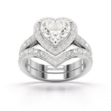 2.85 CT Lab Diamond Heart Shaped Halo Ring