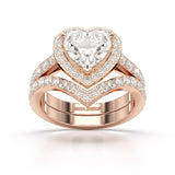 2.85 CT Lab Diamond Heart Shaped Halo Ring