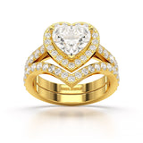 2.85 CT Lab Diamond Heart Shaped Halo Ring