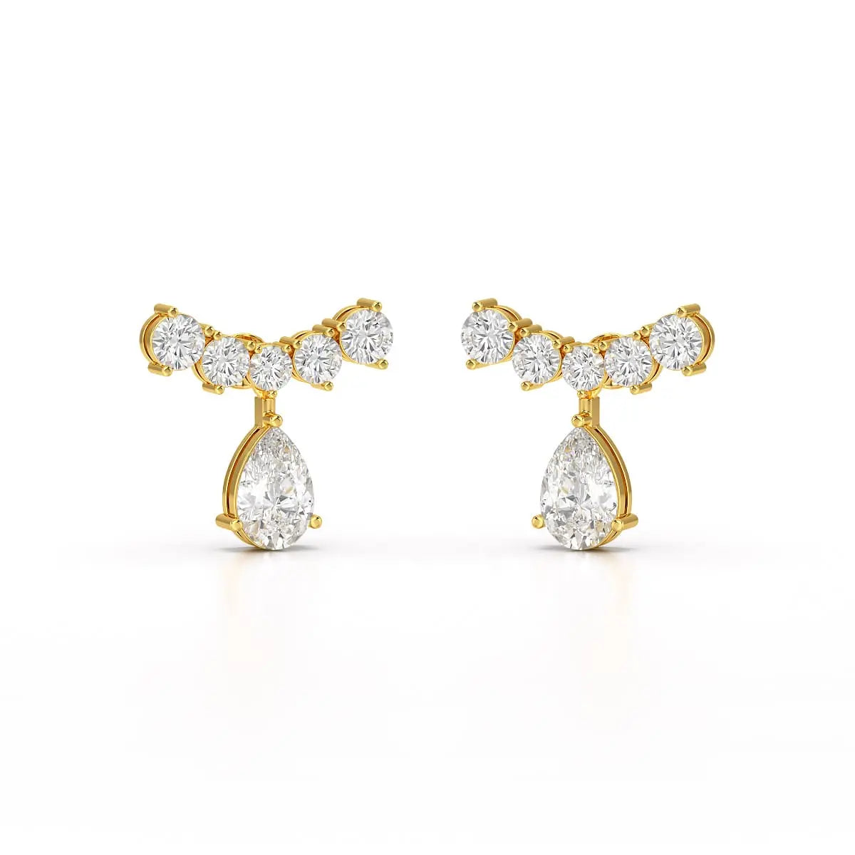 3.58 CT Lab Diamond Pear Cut Drop Earrings Jama Jewels