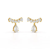 3.58 CT Lab Diamond Pear Cut Drop Earrings