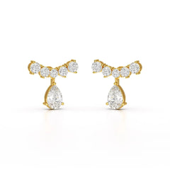 3.58 CT Lab Diamond Pear Cut Drop Earrings Jama Jewels