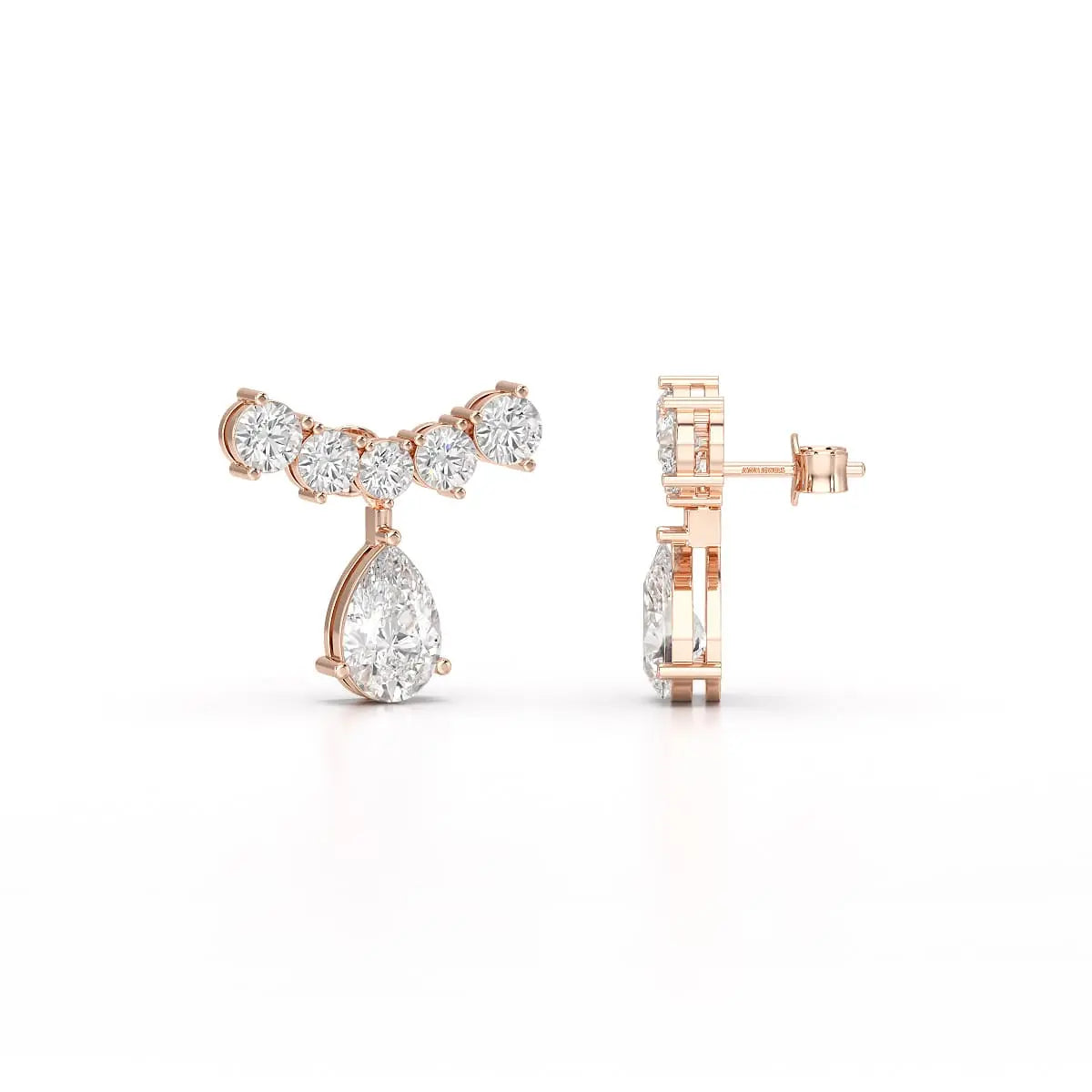 3.58 CT Lab Diamond Pear Cut Drop Earrings Jama Jewels