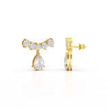 3.58 CT Lab Diamond Pear Cut Drop Earrings