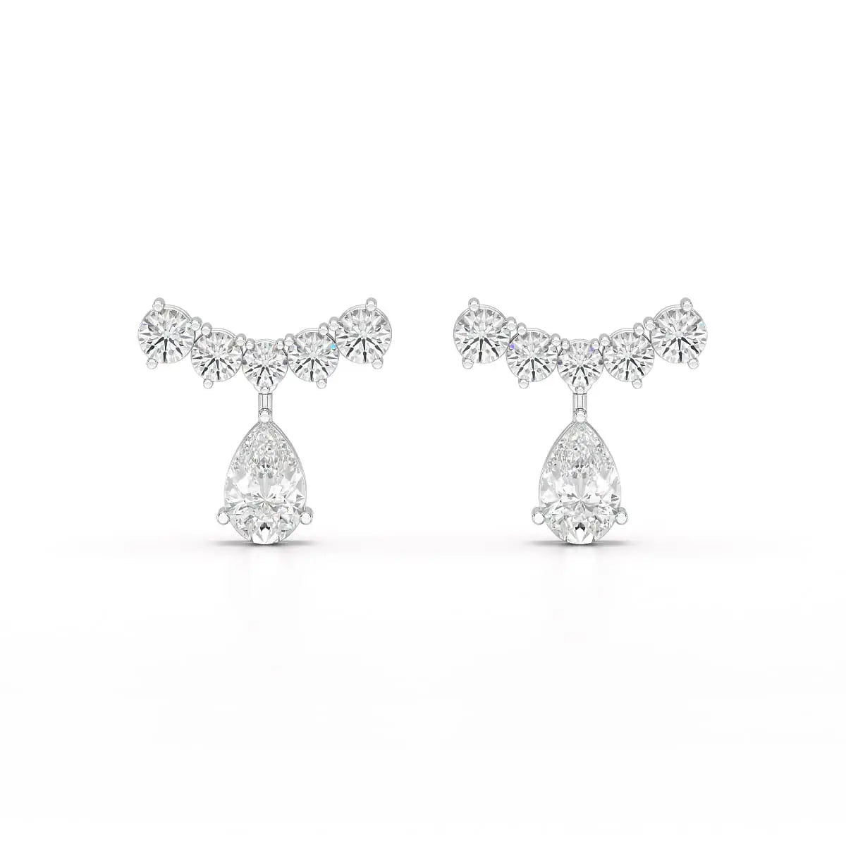 3.58 CT Lab Diamond Pear Cut Drop Earrings Jama Jewels