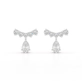 3.58 CT Lab Diamond Pear Cut Drop Earrings