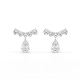 3.58 CT Lab Diamond Pear Cut Drop Earrings Jama Jewels