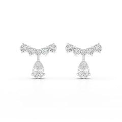 3.58 CT Lab Diamond Pear Cut Drop Earrings Jama Jewels