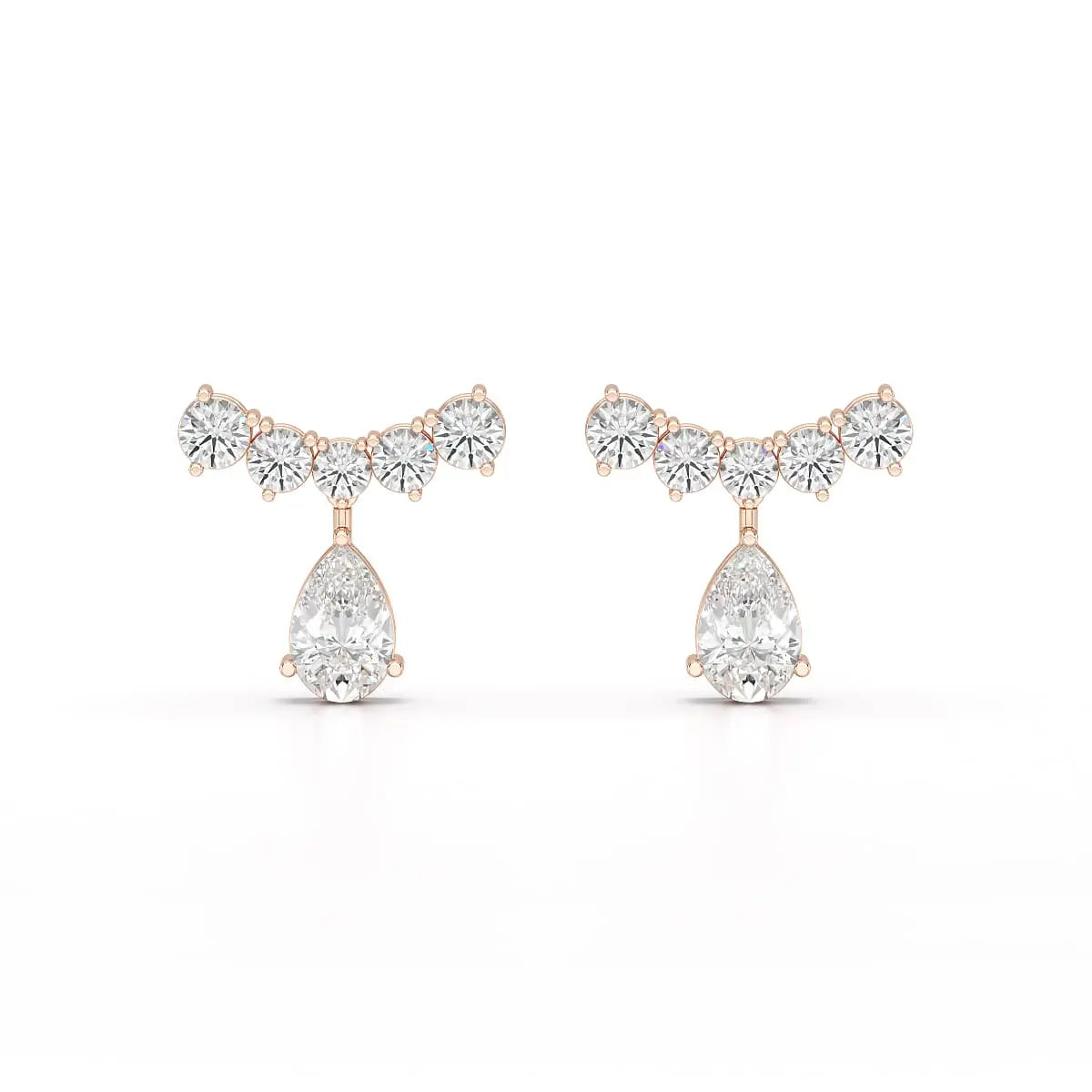 3.58 CT Lab Diamond Pear Cut Drop Earrings Jama Jewels