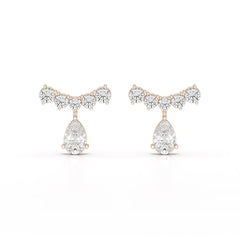 3.58 CT Lab Diamond Pear Cut Drop Earrings Jama Jewels