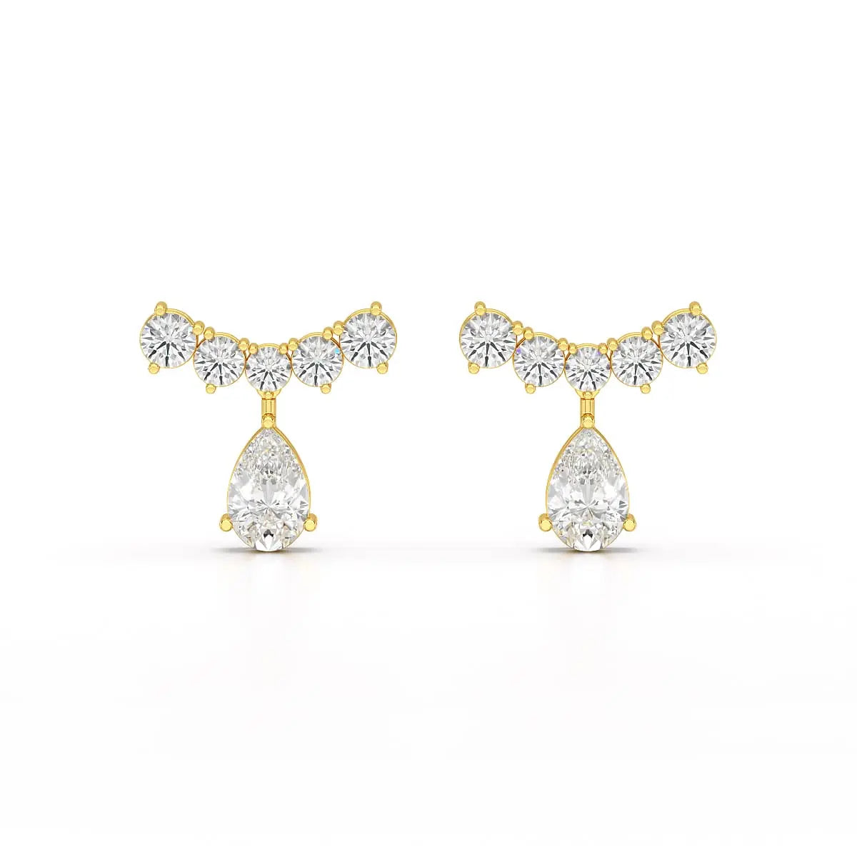 3.58 CT Lab Diamond Pear Cut Drop Earrings Jama Jewels