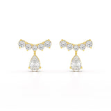 3.58 CT Lab Diamond Pear Cut Drop Earrings