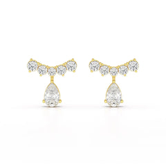 3.58 CT Lab Diamond Pear Cut Drop Earrings Jama Jewels