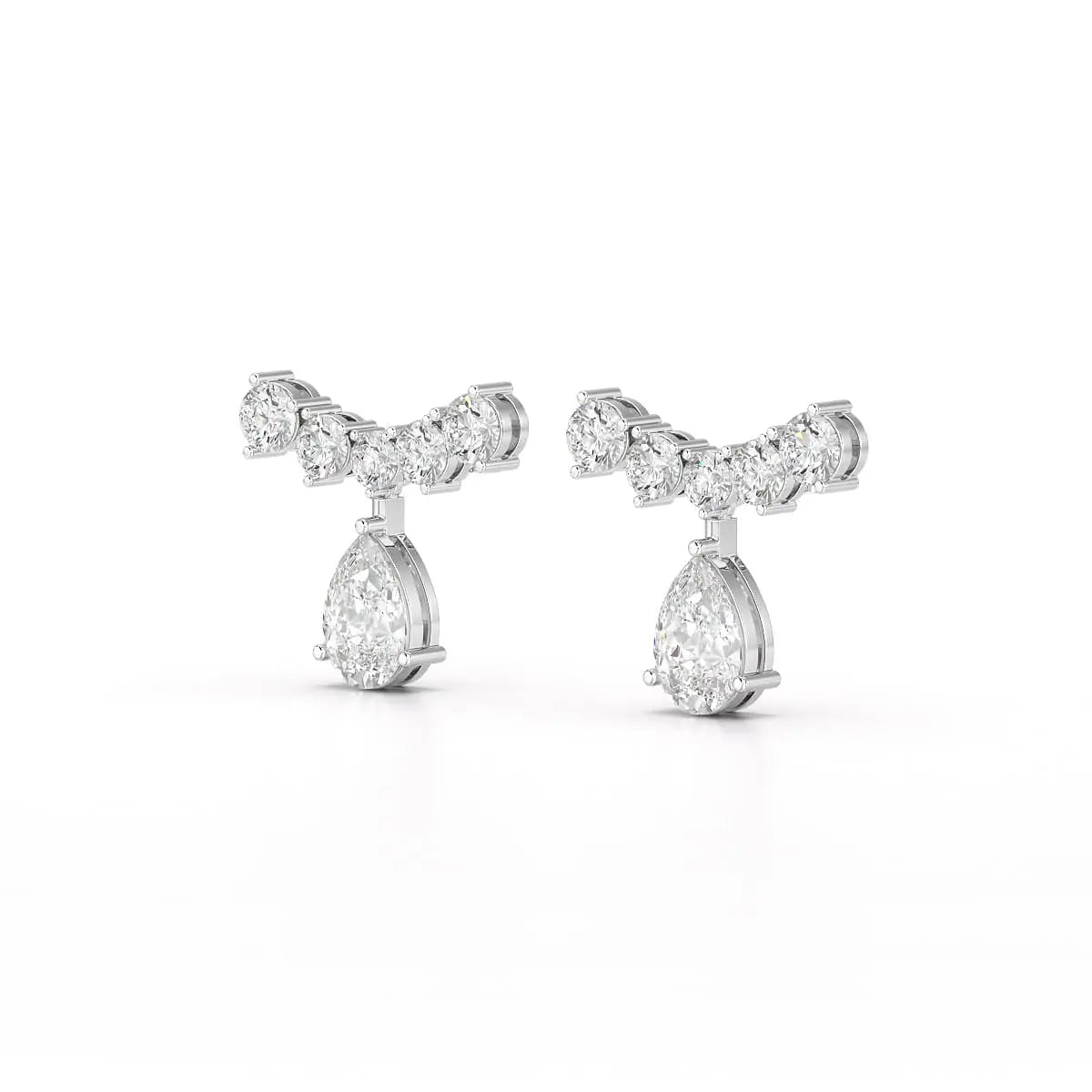 3.58 CT Lab Diamond Pear Cut Drop Earrings Jama Jewels