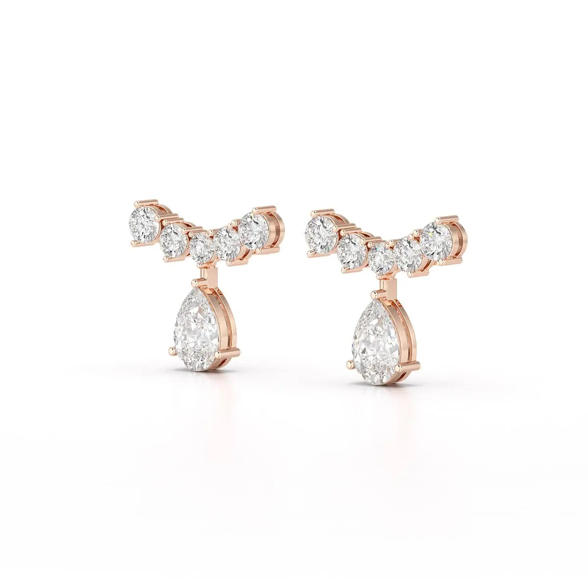 3.58 CT Lab Diamond Pear Cut Drop Earrings Jama Jewels