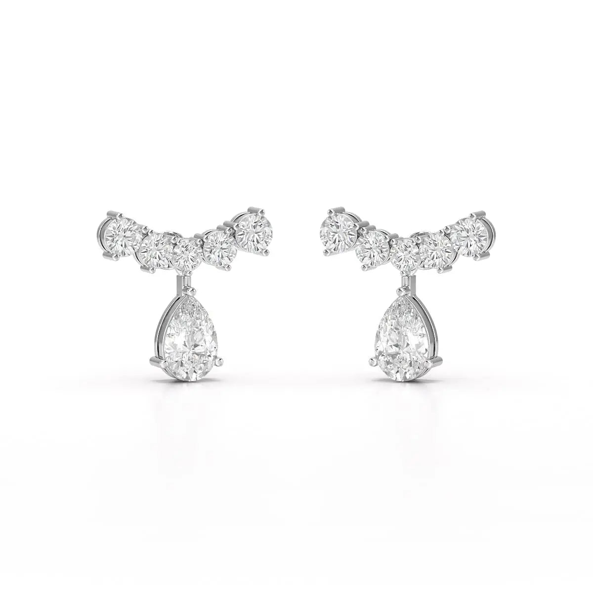 3.58 CT Lab Diamond Pear Cut Drop Earrings Jama Jewels