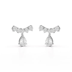 3.58 CT Lab Diamond Pear Cut Drop Earrings Jama Jewels