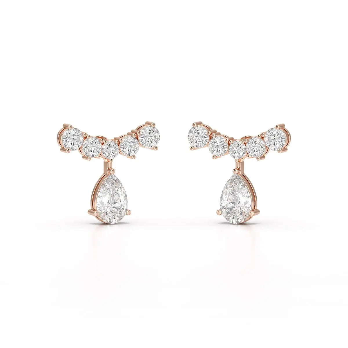 3.58 CT Lab Diamond Pear Cut Drop Earrings Jama Jewels