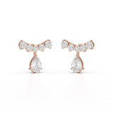 3.58 CT Lab Diamond Pear Cut Drop Earrings