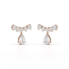 3.58 CT Lab Diamond Pear Cut Drop Earrings Jama Jewels