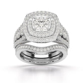 2.9 CT Round Cut Halo Lab Diamond Ring Jama Jewels