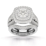 3.1 CT Round Cut Halo Lab Diamond Ring