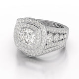 3.1 CT Round Cut Halo Lab Diamond Ring