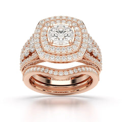 2.9 CT Round Cut Halo Lab Diamond Ring Jama Jewels