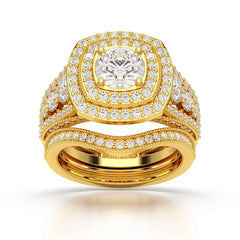 2.9 CT Round Cut Halo Lab Diamond Ring Jama Jewels