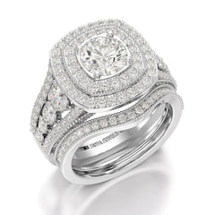 2.9 CT Round Cut Halo Lab Diamond Ring Jama Jewels