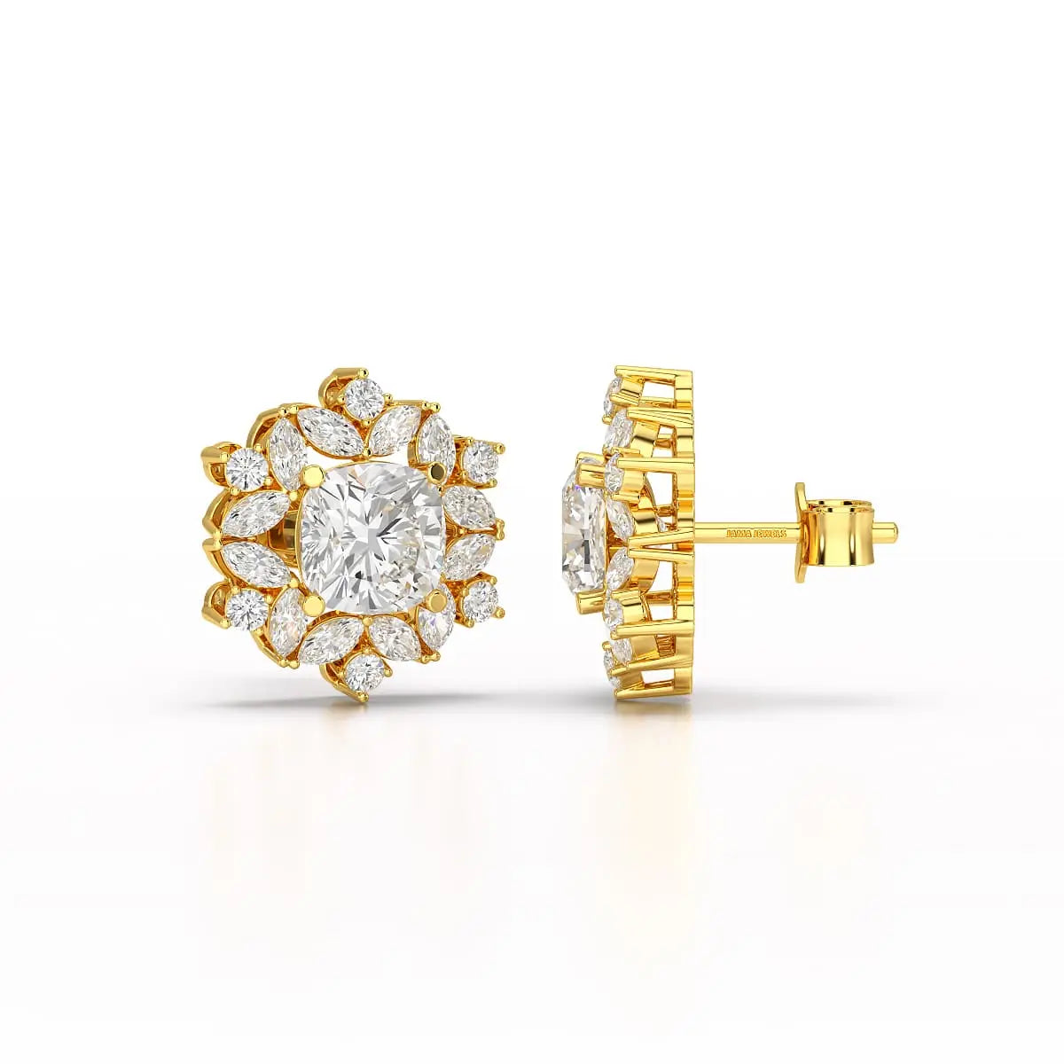 2.94 CT Lab Diamond Halo Cushion Earring Jama Jewels