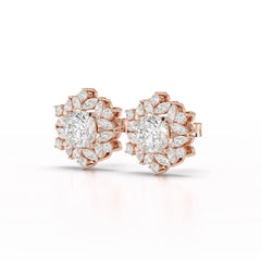2.94 CT Lab Diamond Halo Cushion Earring Jama Jewels