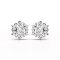 2.94 CT Lab Diamond Halo Cushion Earring Jama Jewels