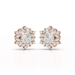 2.94 CT Lab Diamond Halo Cushion Earring Jama Jewels