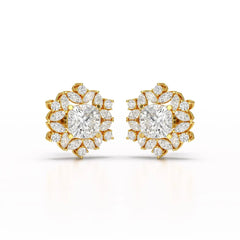 2.94 CT Lab Diamond Halo Cushion Earring Jama Jewels