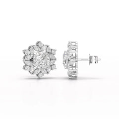 2.94 CT Lab Diamond Halo Cushion Earring Jama Jewels