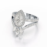 2.95 CT Marquise and Pear Cut Double Layer Lab Diamond Ring