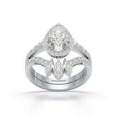 3 CT Marquise and Pear Cut Double Layer Lab Diamond Ring Jama Jewels