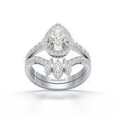 2.95 CT Marquise and Pear Cut Double Layer Lab Diamond Ring