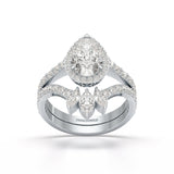 2.95 CT Marquise and Pear Cut Double Layer Lab Diamond Ring
