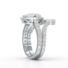 3 CT Marquise and Pear Cut Double Layer Lab Diamond Ring Jama Jewels