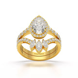 2.95 CT Marquise and Pear Cut Double Layer Lab Diamond Ring