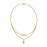 Lab Diamond 2.9 CT Two Layered Necklace